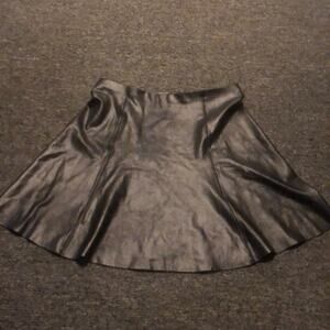 SPANX Brand Women's Small Black Pleather A Line Mini Skirt